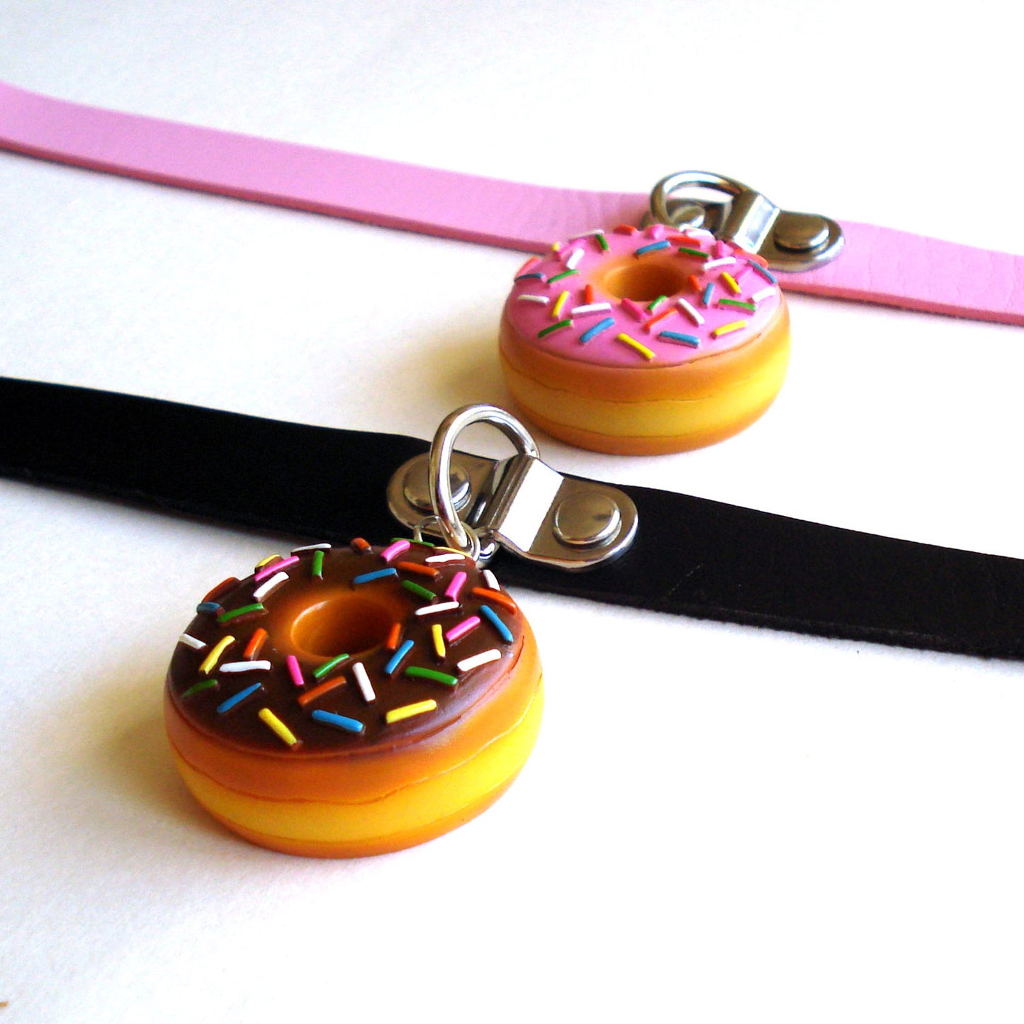 Pink or Chocolate Donut Choker Necklace