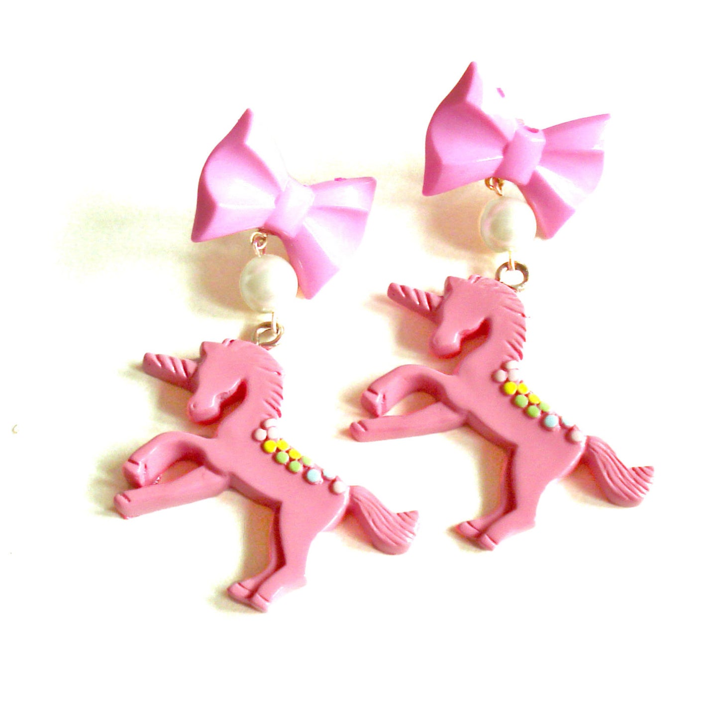 Pastel Bow and Unicorn Earrings