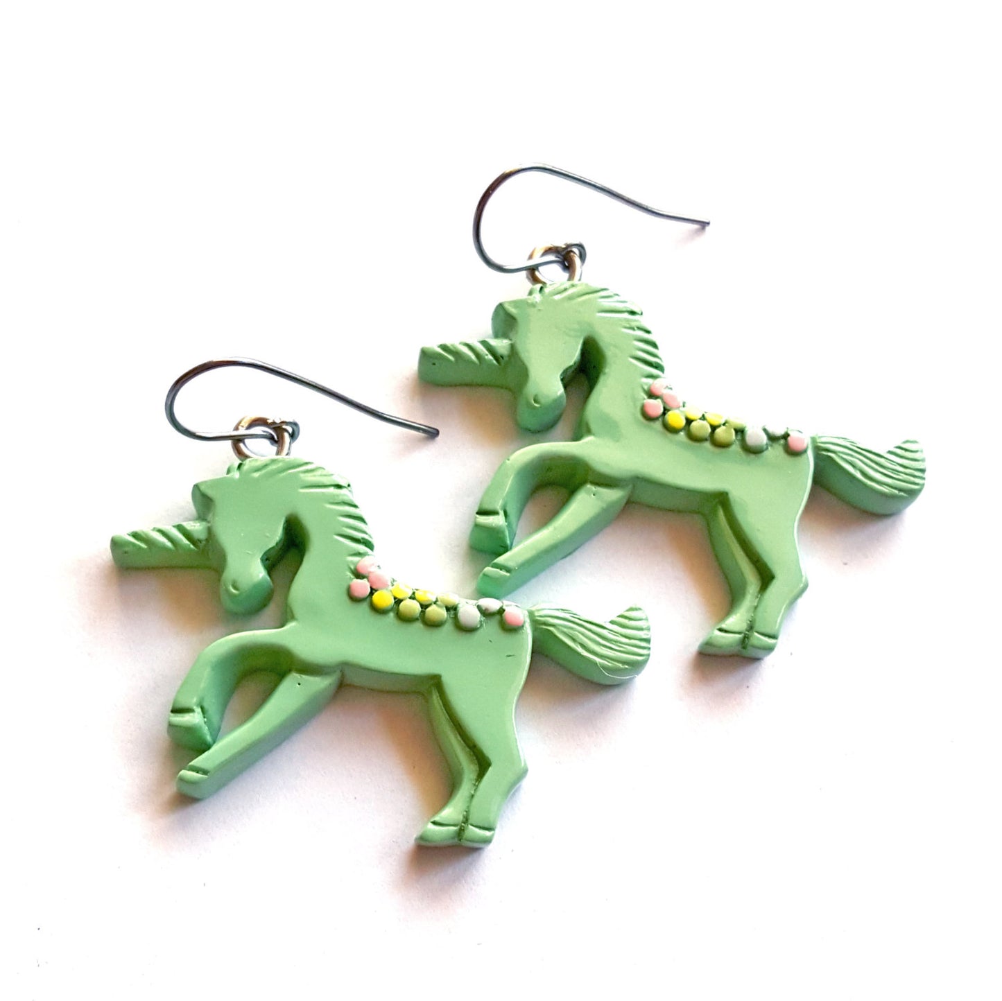 Mint Aqua Pastel Unicorn Earrings