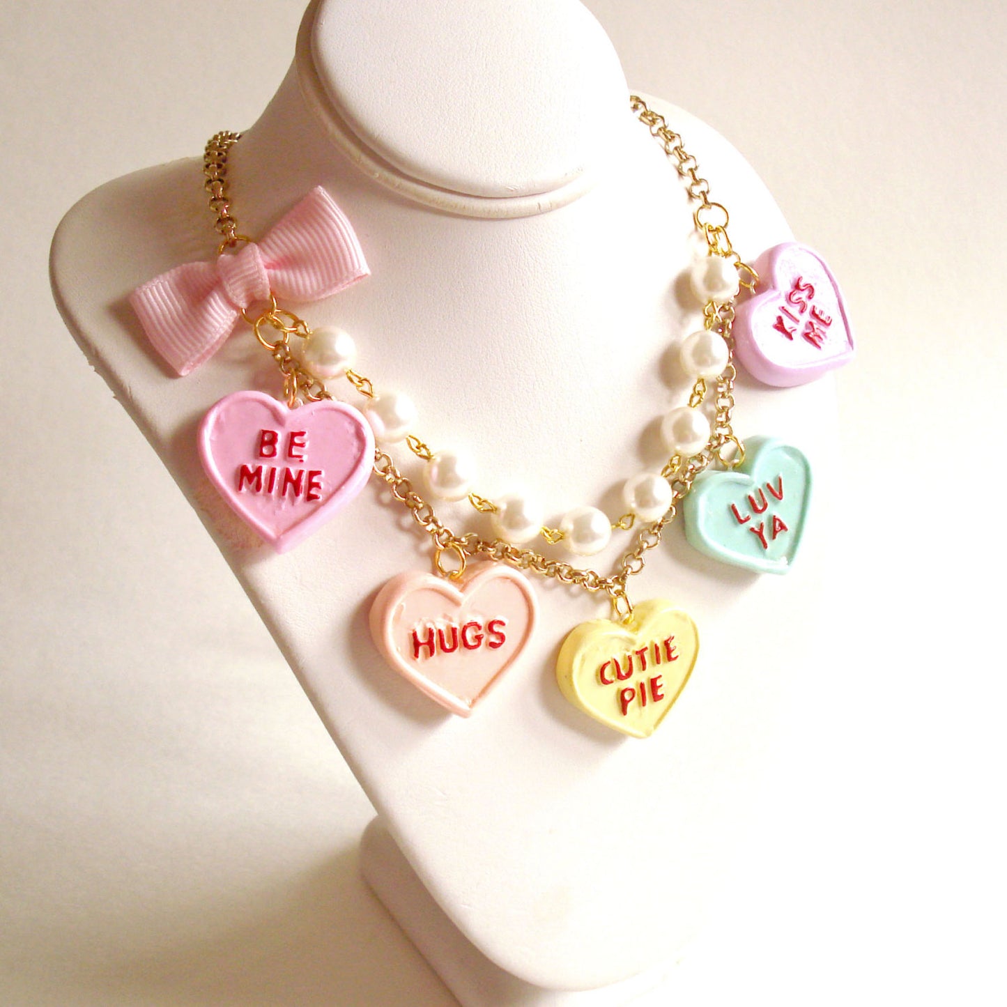 Conversation Heart Statement Necklace Valentines Day