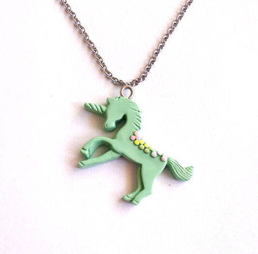 Pastel Mint Unicorn Necklace