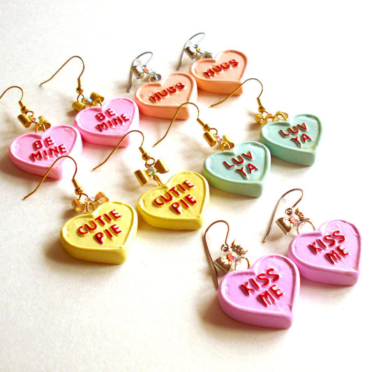 Conversation Heart Earrings Valentines Day