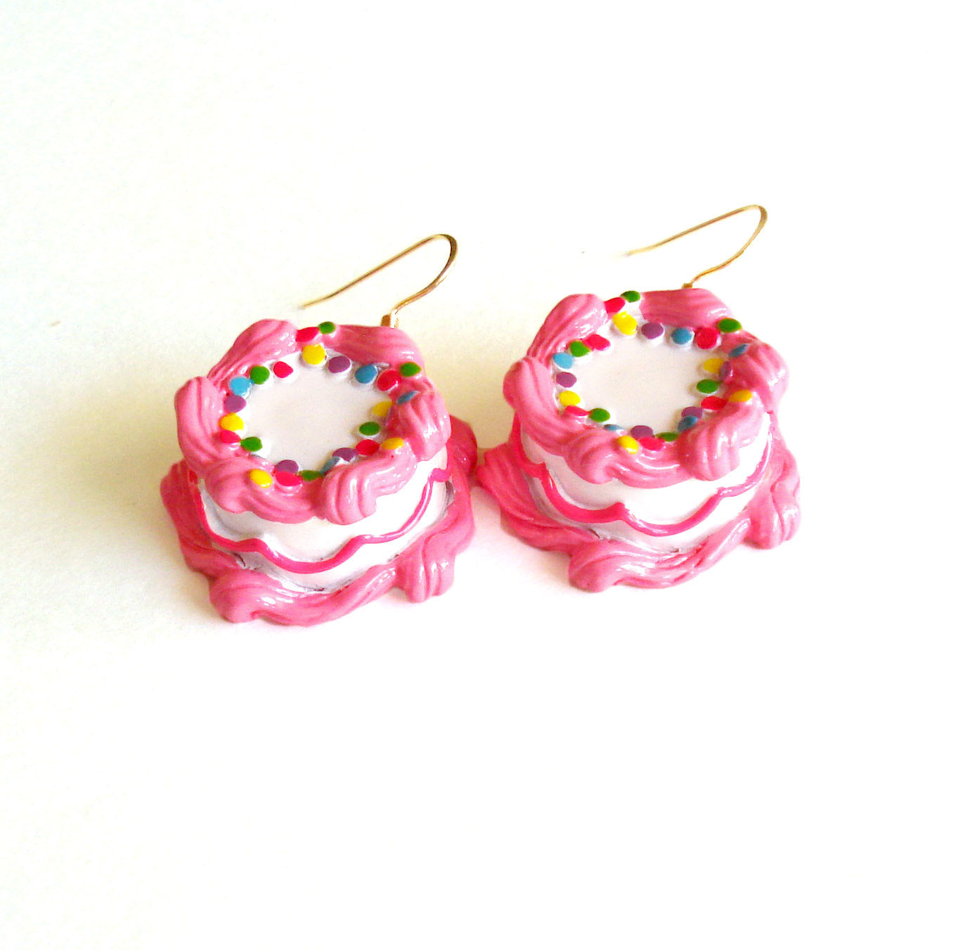 Pink Birthday Cake Earrings