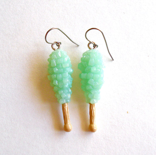 Pastel Mint Rock Candy Earrings