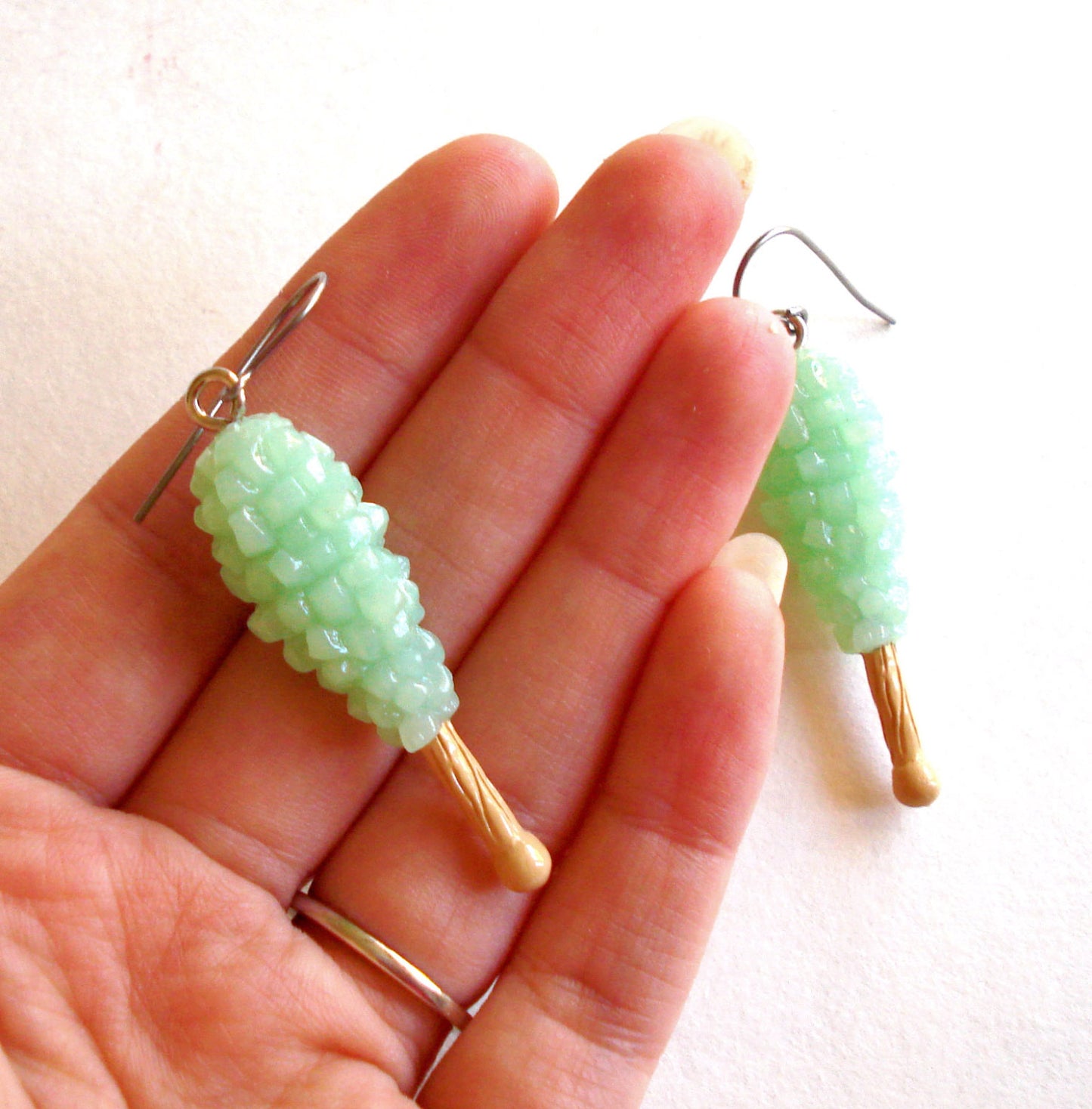Pastel Mint Rock Candy Earrings