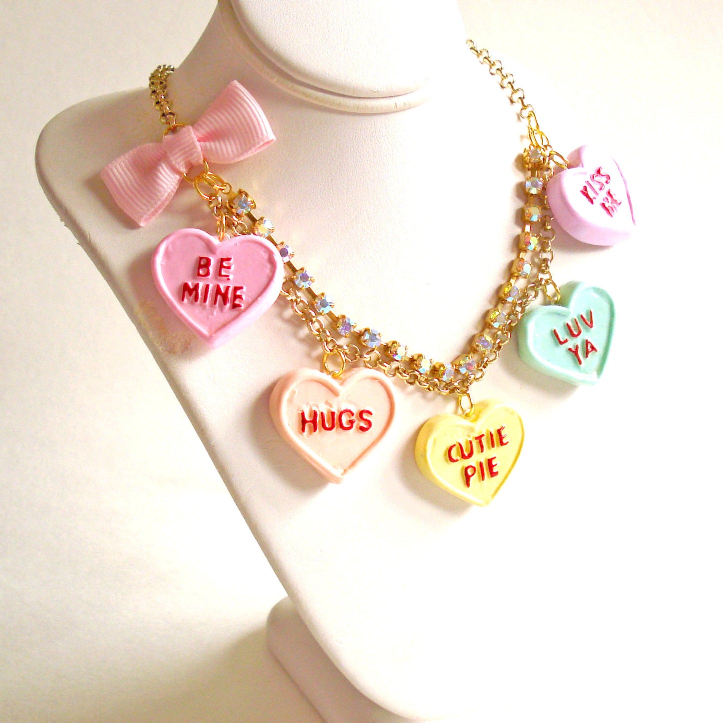 Conversation Heart Statement Necklace Valentines Day