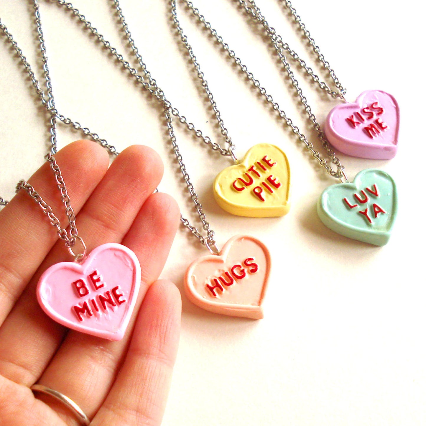 Candy Conversation Heart Necklace