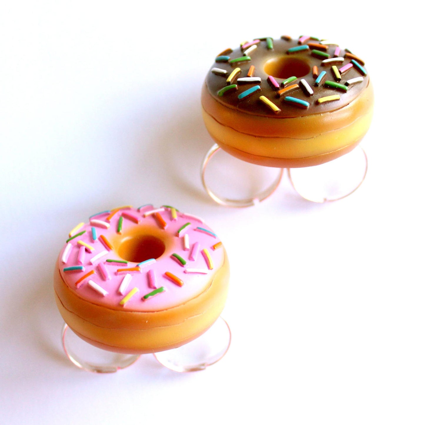 Large Two-finger Donut Ring, Pink or Chocolate