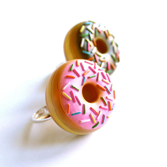 Large Two-finger Donut Ring, Pink or Chocolate