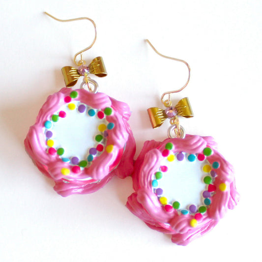 Pink Birthday Cake Earrings