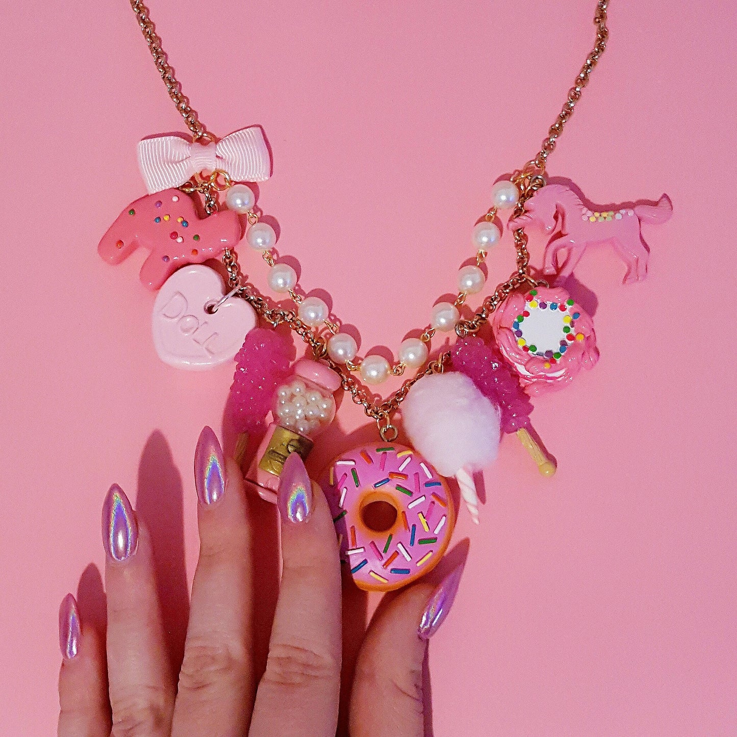 Classic All Pink Candy Statement Necklace
