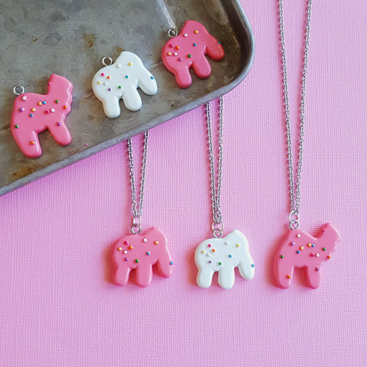 Frosted Animal Cookies Necklace Chain Necklace