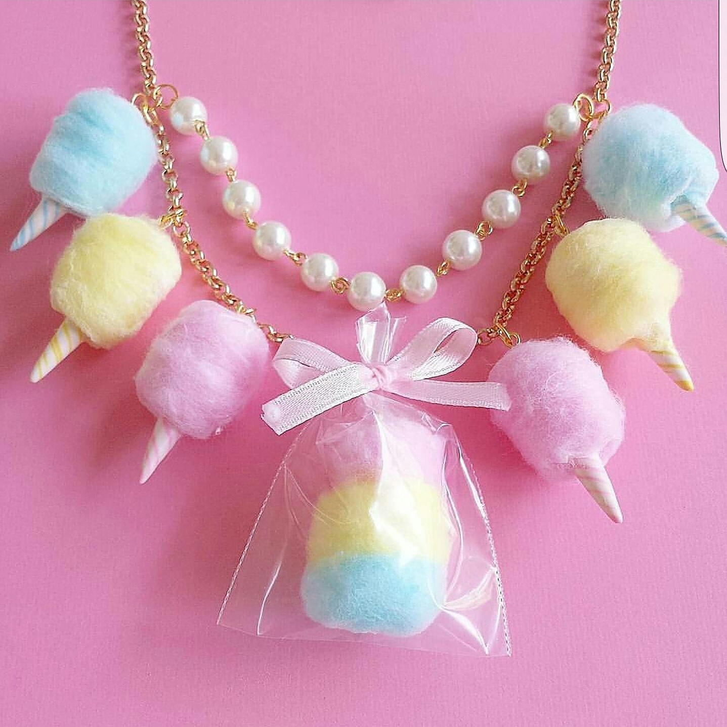 Pastel Cotton Candy Carnival Statement Necklace