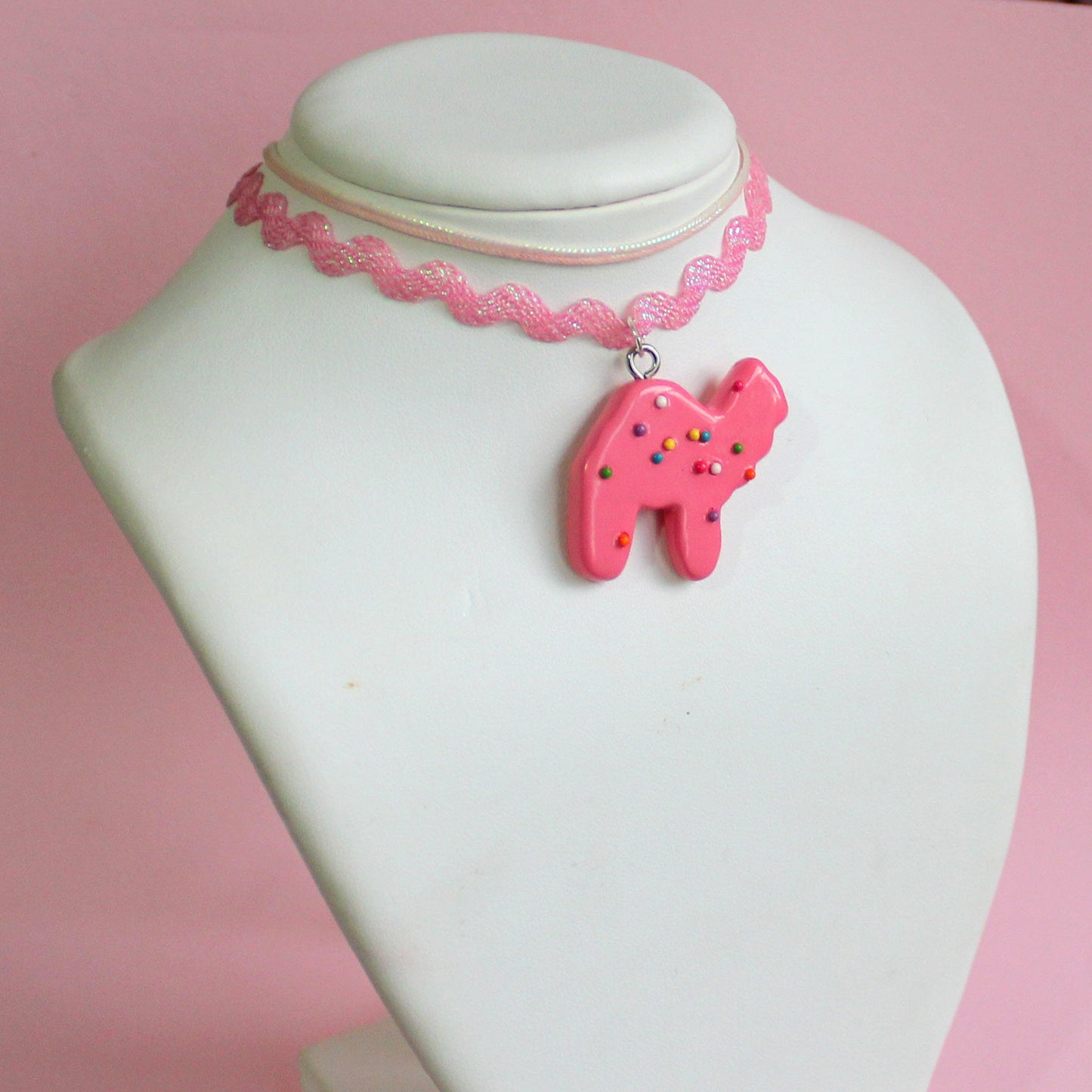 Pink Circus Animal Cookie Choker