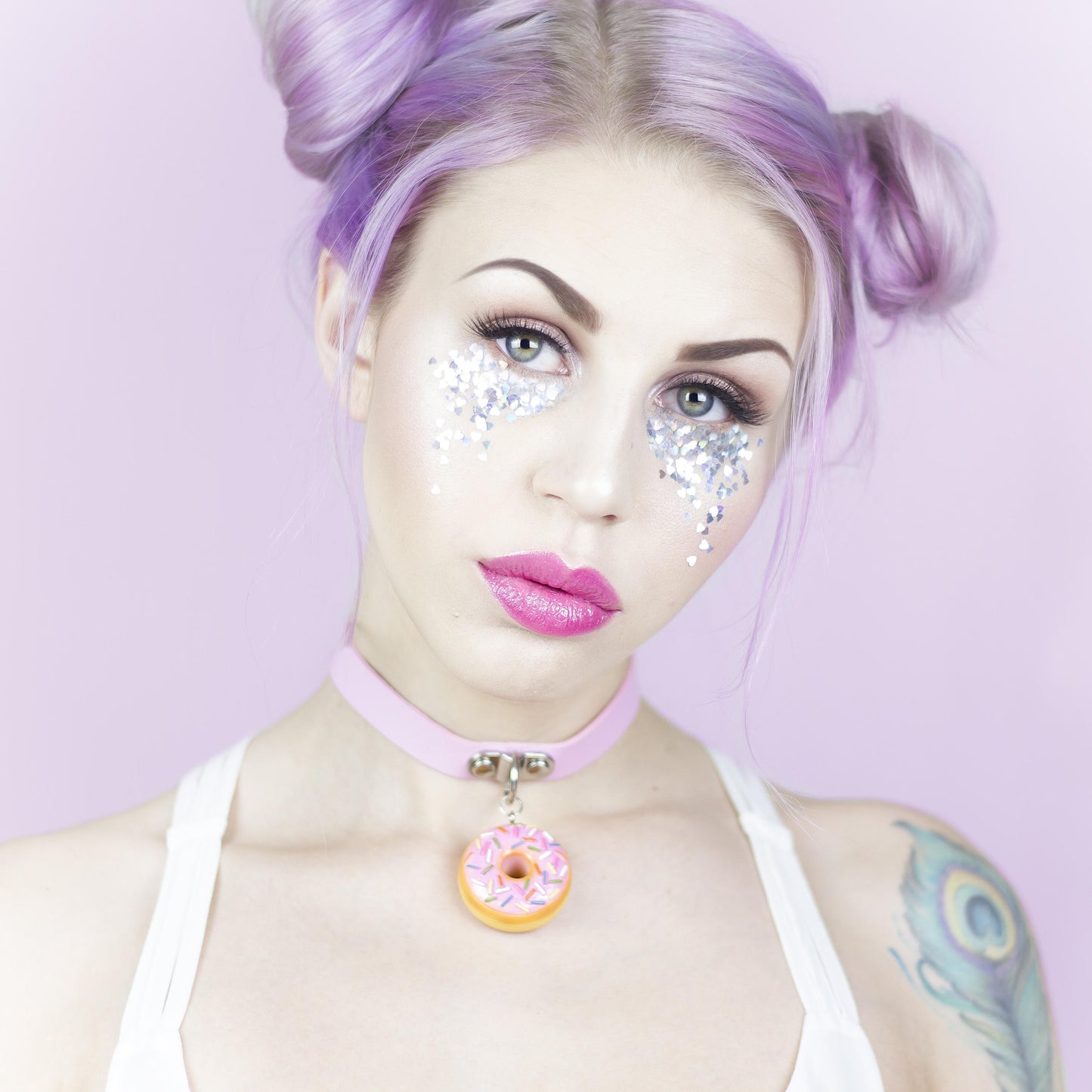 Pink or Chocolate Donut Choker Necklace