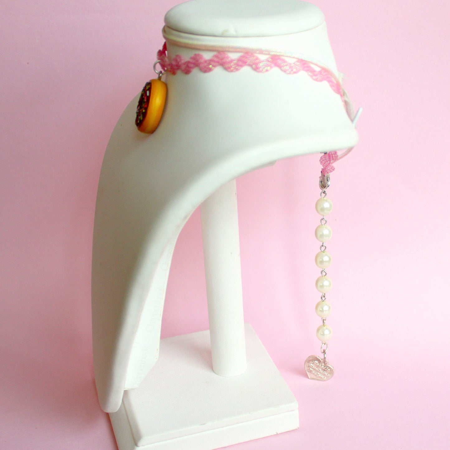 Pink Donut Layered Choker Necklace