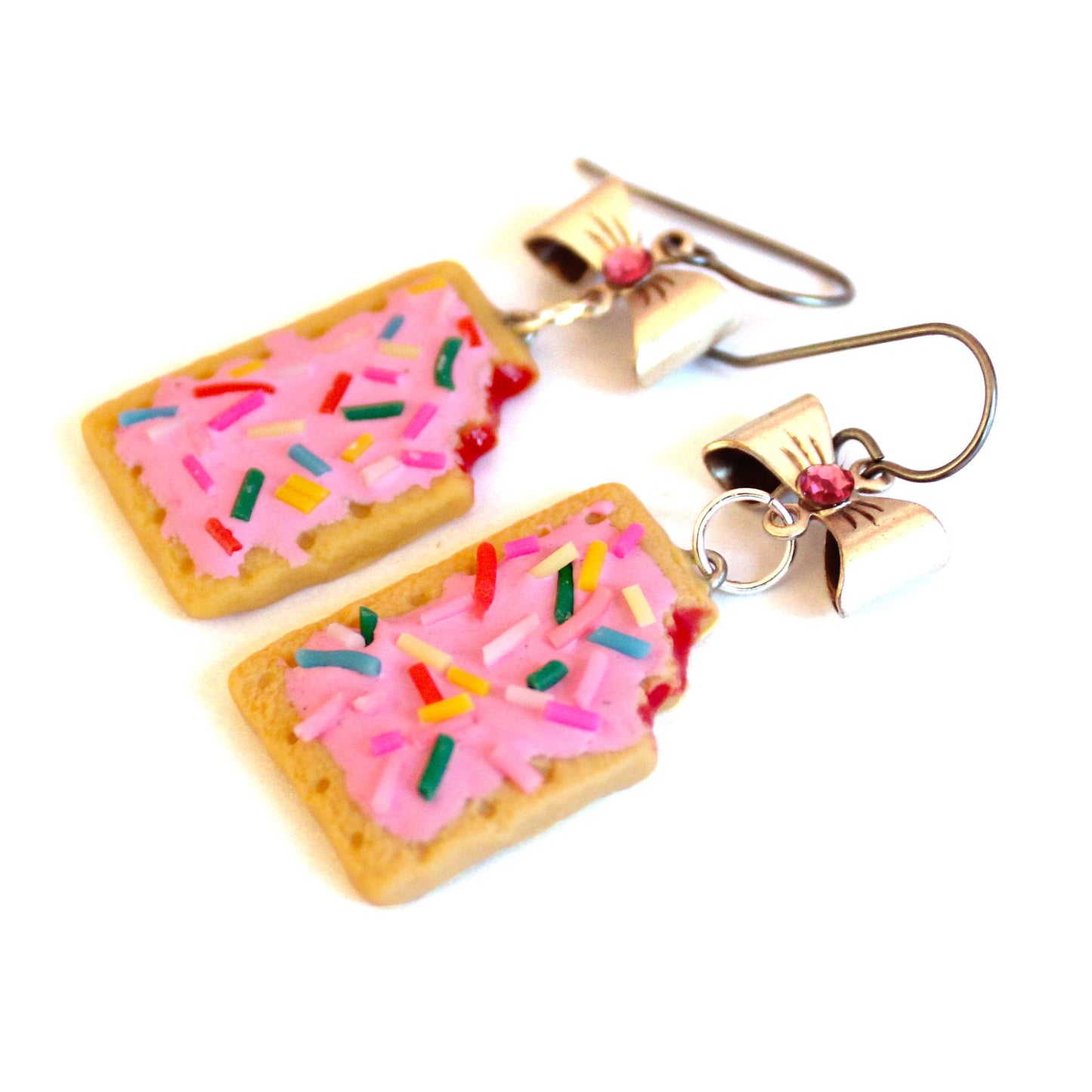 Pink Miniature Toaster Pastry Earrings Hypoallergenic