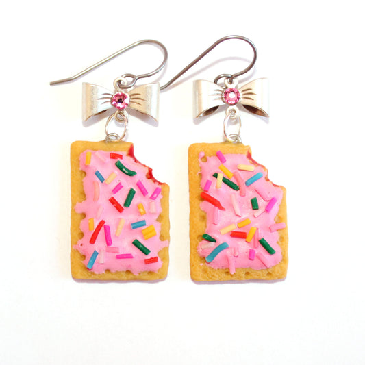 Pink Miniature Toaster Pastry Earrings Hypoallergenic