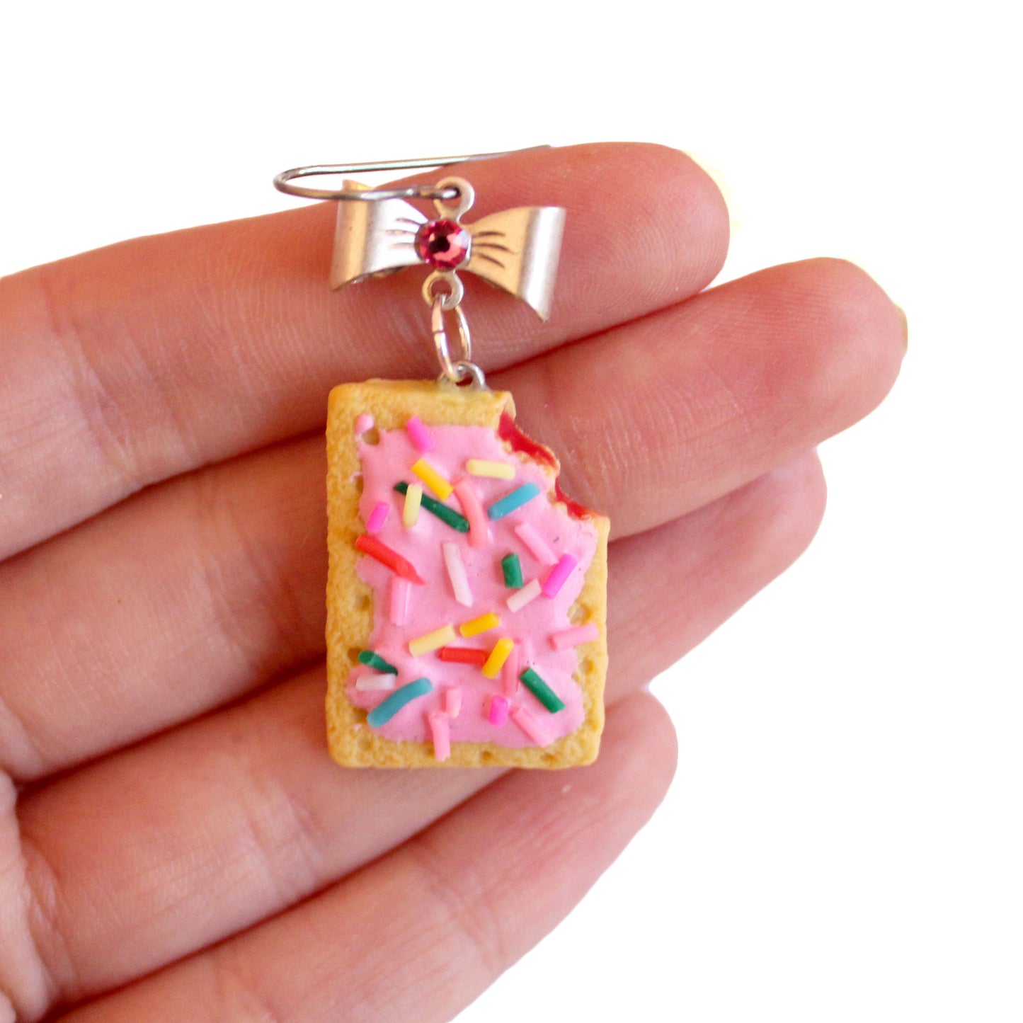 Pink Miniature Toaster Pastry Earrings Hypoallergenic