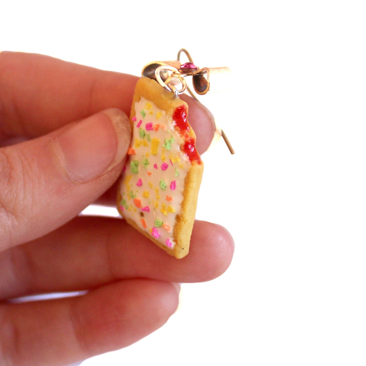 Miniature Strawberry Toaster Pastry Earrings Hypoallergenic