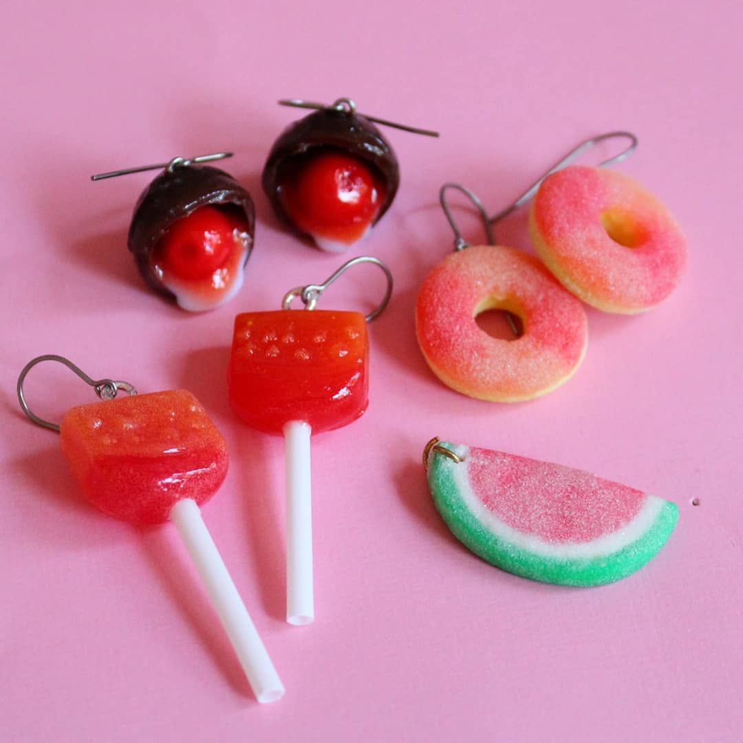 Gummy Peach Ring Earrings - Gold or Silver - Fatally Feminine Designs