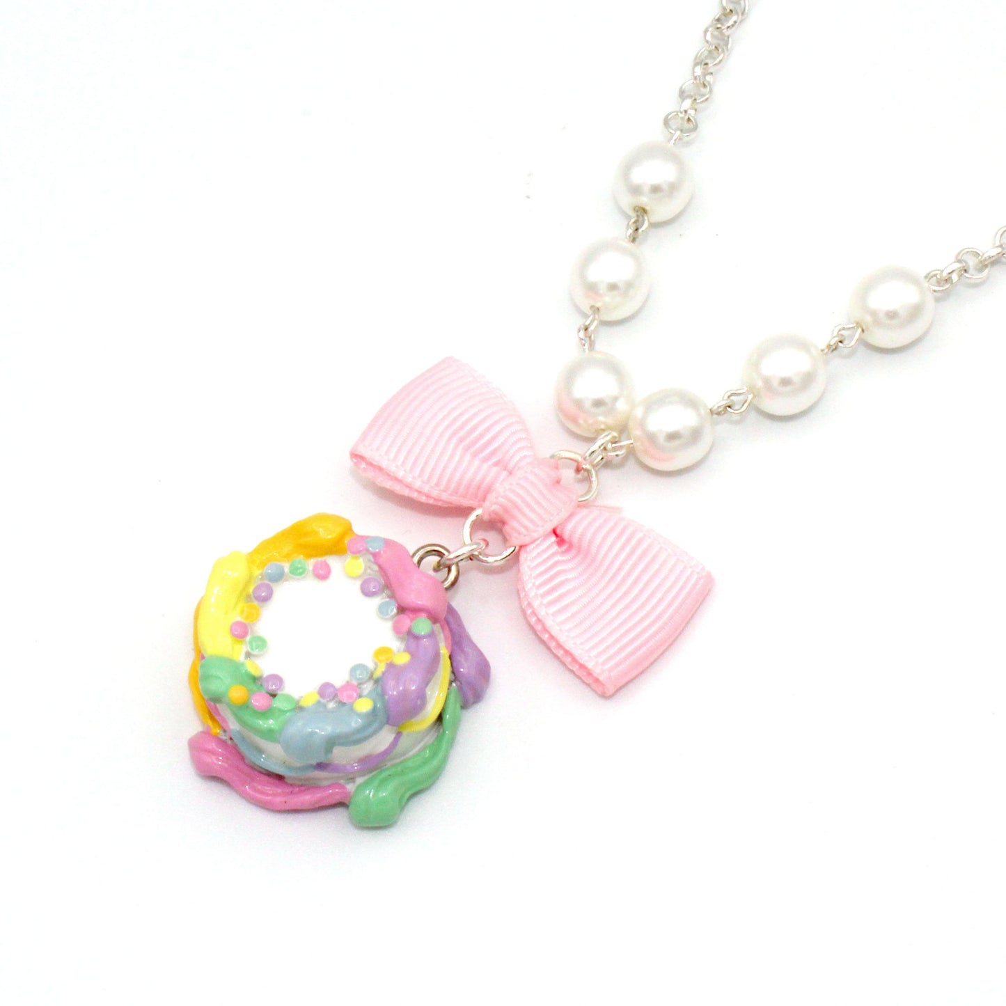 Pastel Rainbow Birthday Cake Necklace