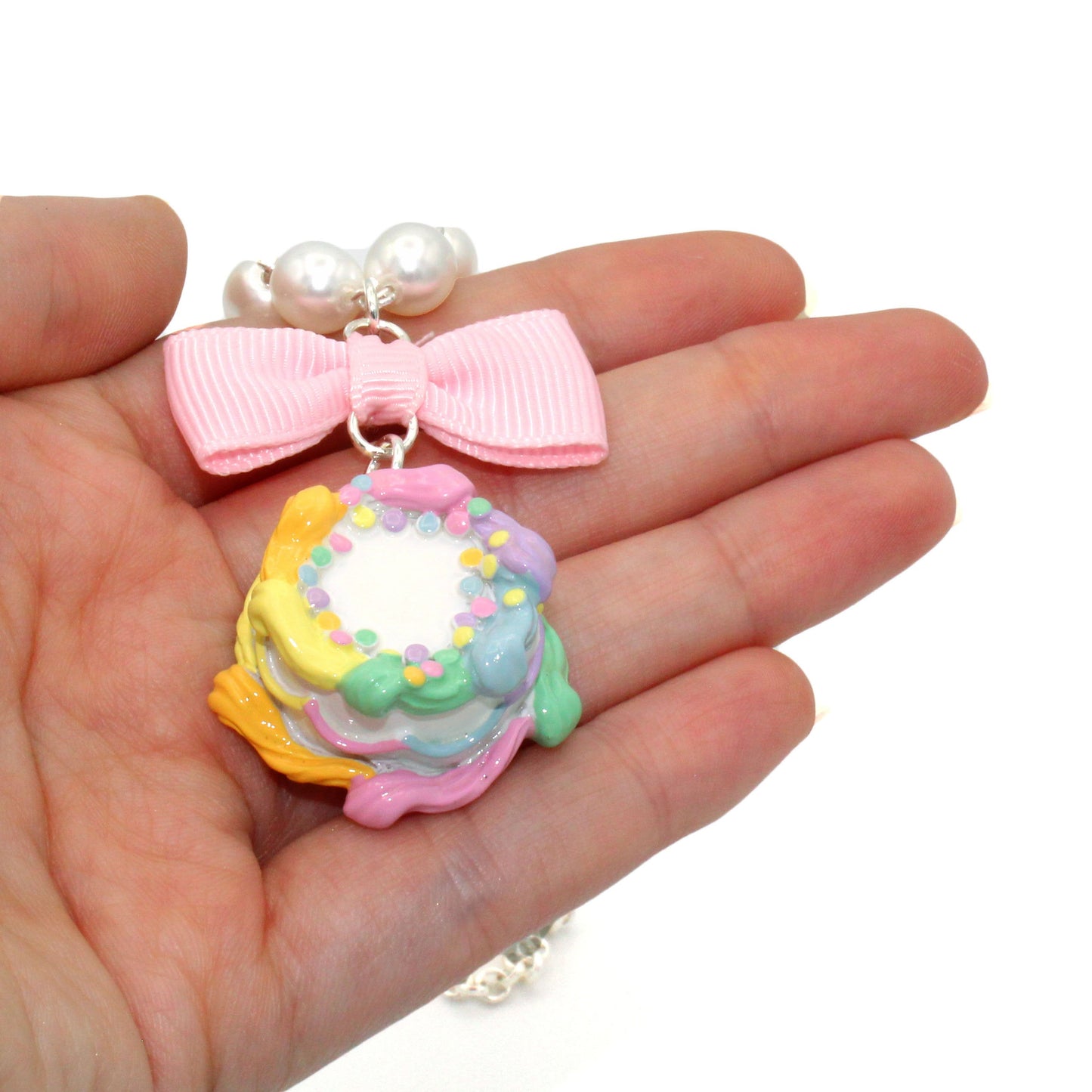 Pastel Rainbow Birthday Cake Necklace