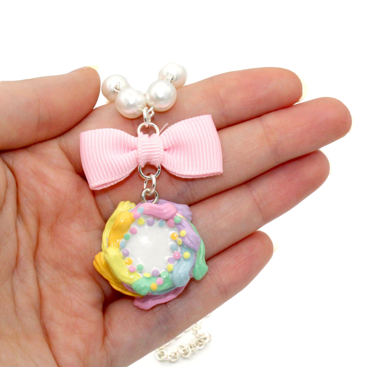 Pastel Rainbow Birthday Cake Necklace