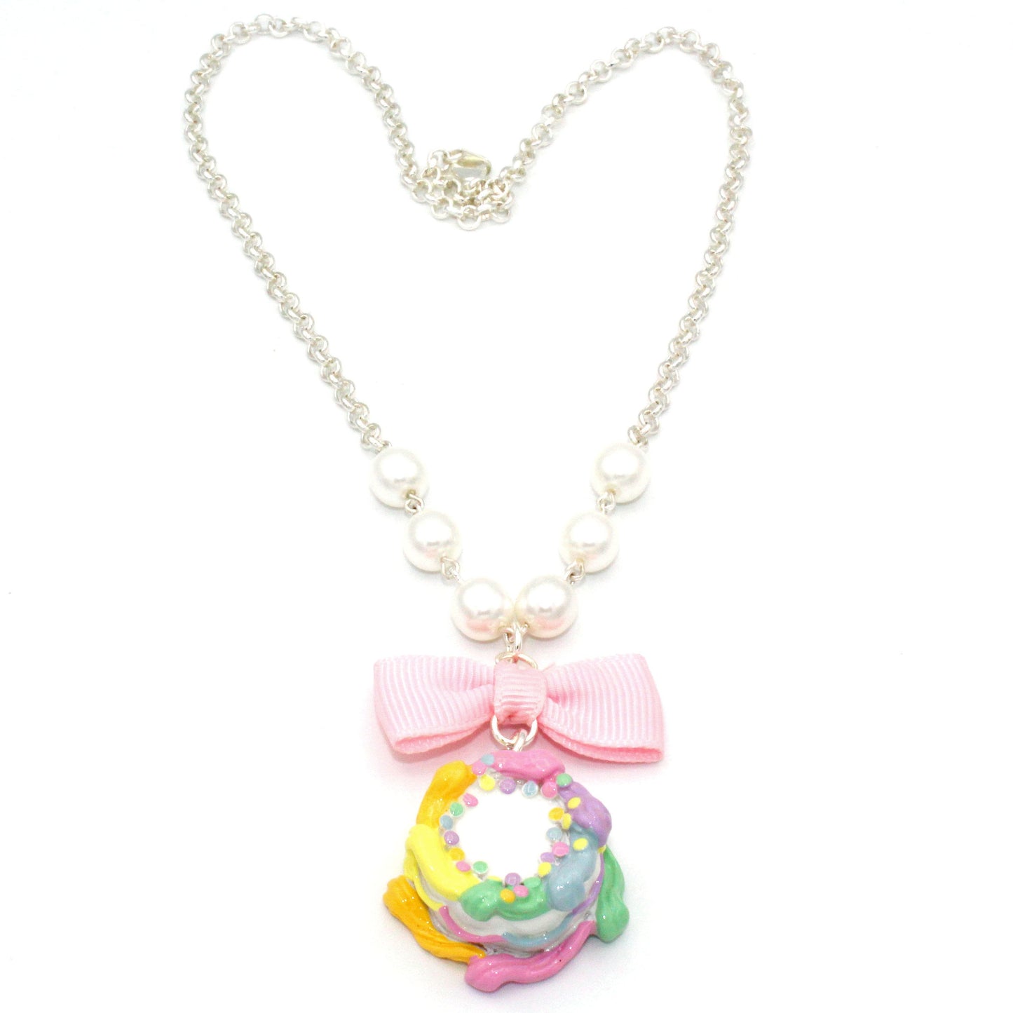 Pastel Rainbow Birthday Cake Necklace