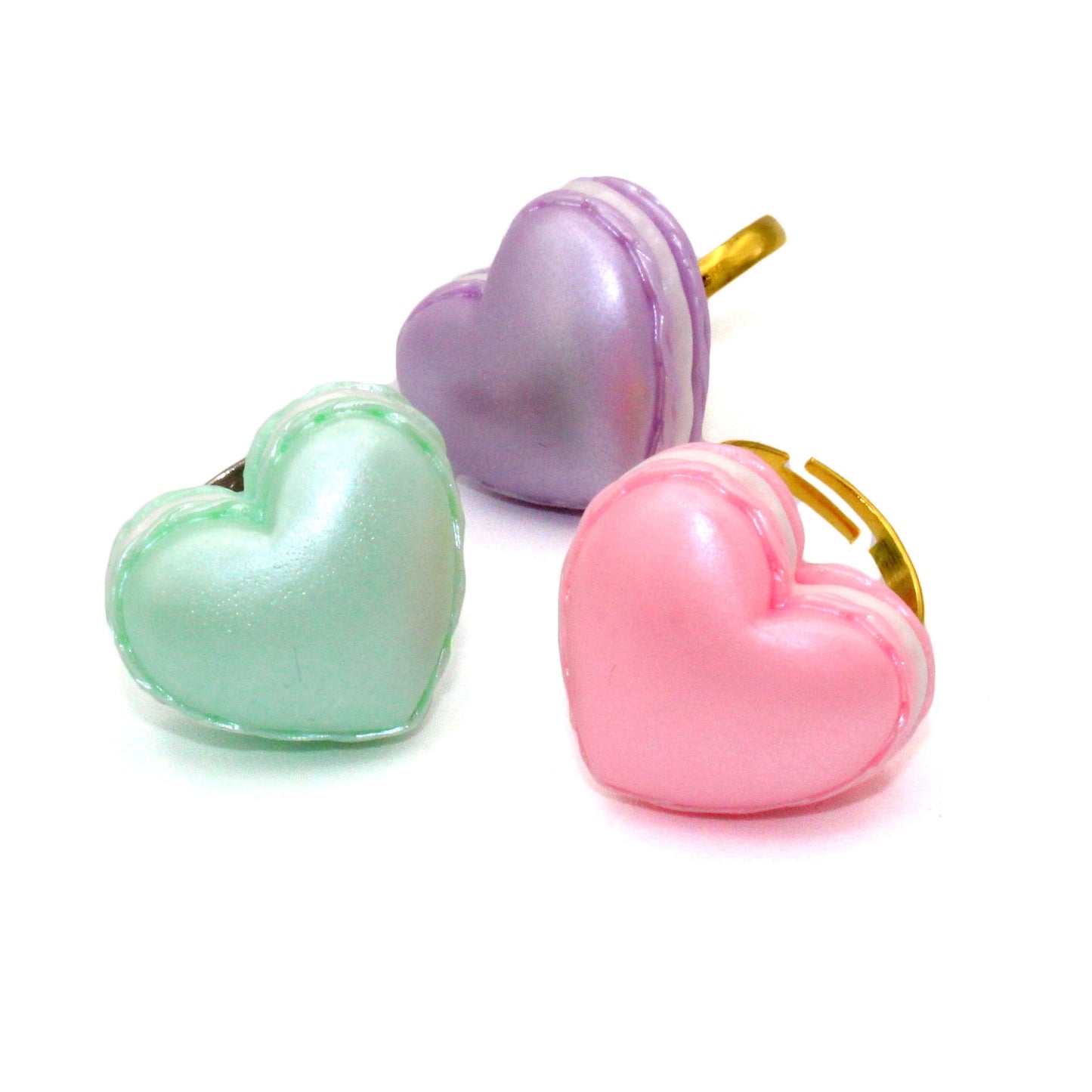 Pastel Heart Macaron Ring - Adjustable - Valentine's Day