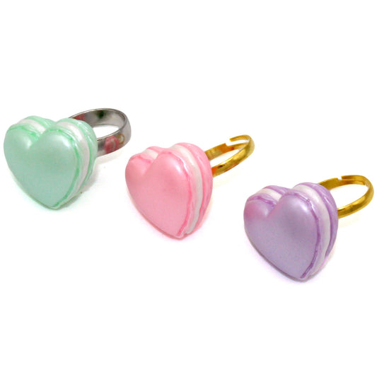Pastel Heart Macaron Ring - Adjustable - Valentine's Day