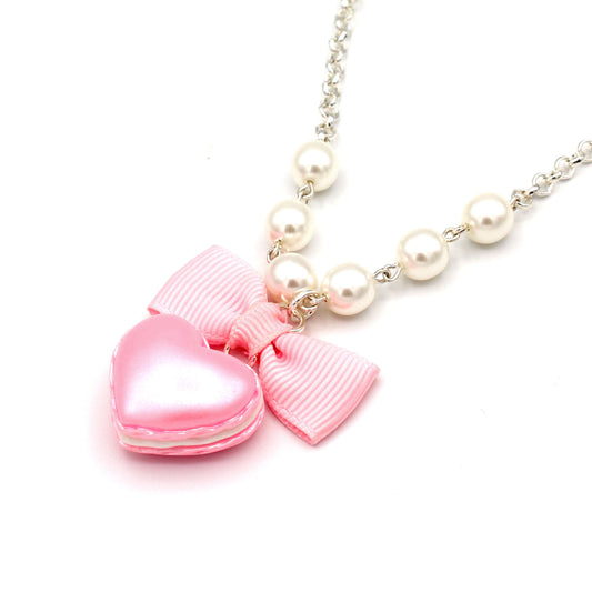 Macaron Heart Necklace - Pink, Purple or Mint Green - Valentines Day Necklace