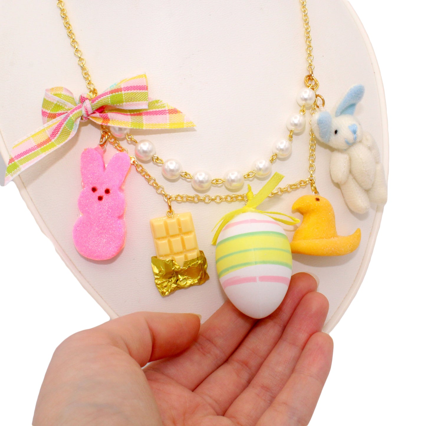 Kawaii Easter Candy Statement Charm Necklace, Handmade by Fatally Feminine