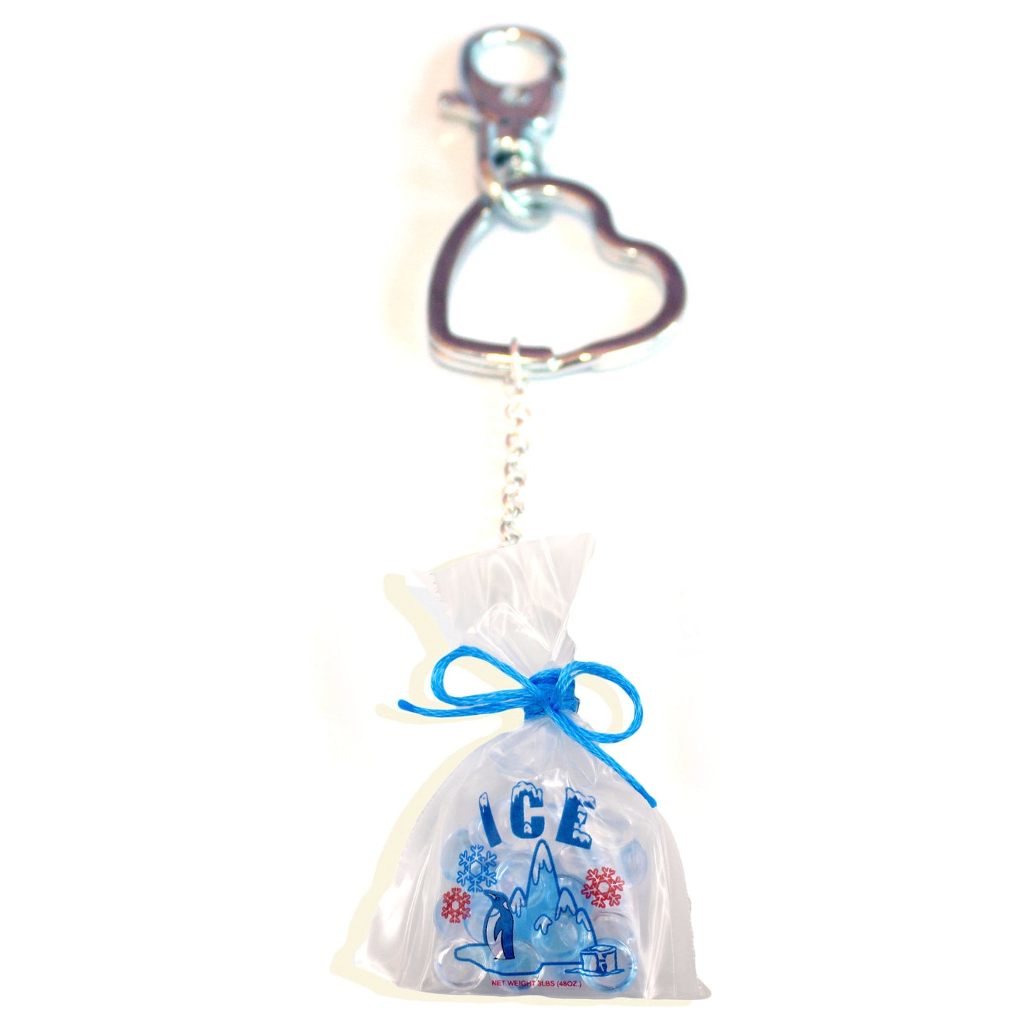 Penguin Ice Bag Heart Key Chain or Bag Charm - Fatally Feminine Designs