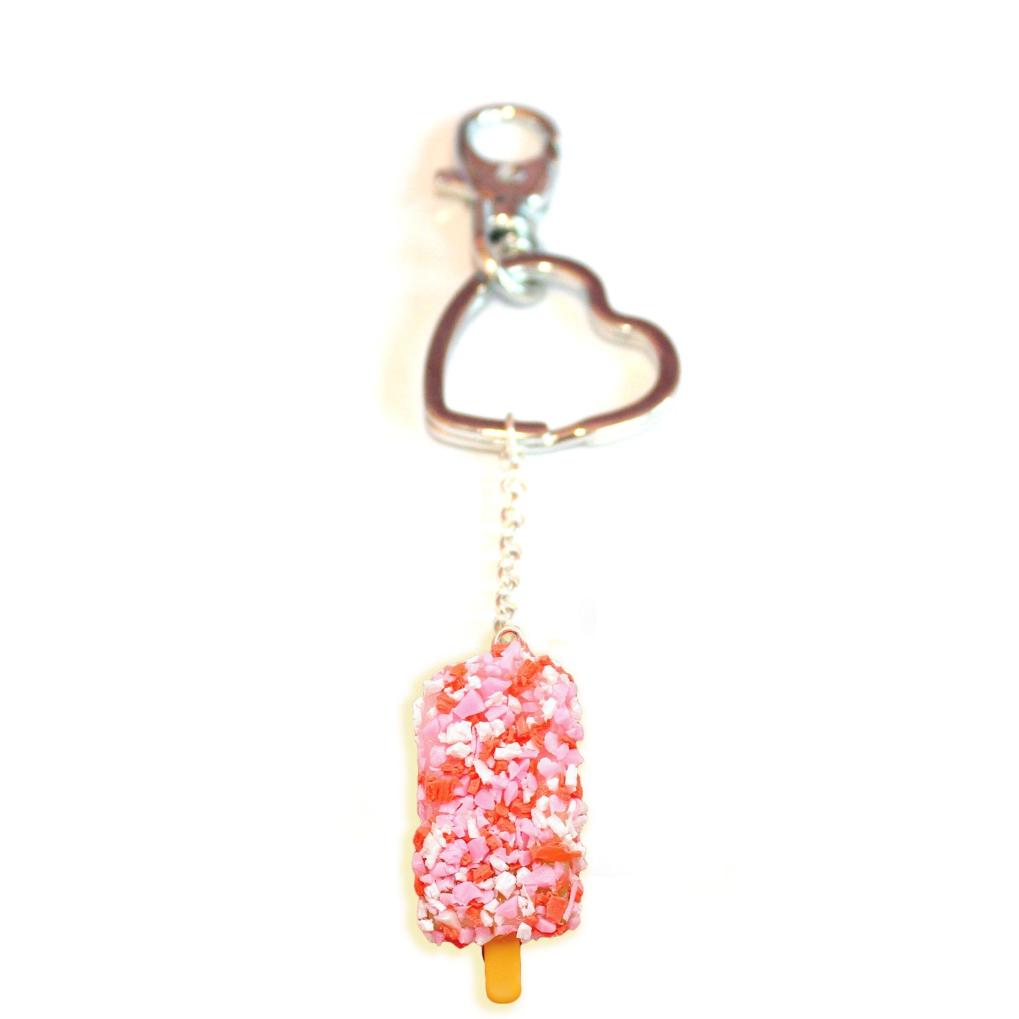 Strawberry Shortcake Popscicle Heart Key Chain or Bag Charm
