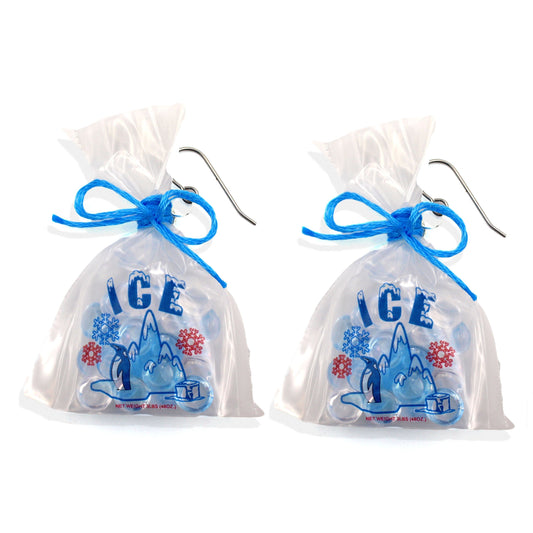 Penguin Ice Bag Earrings, Hypoallergenic Steel -Fatally Feminine Designs