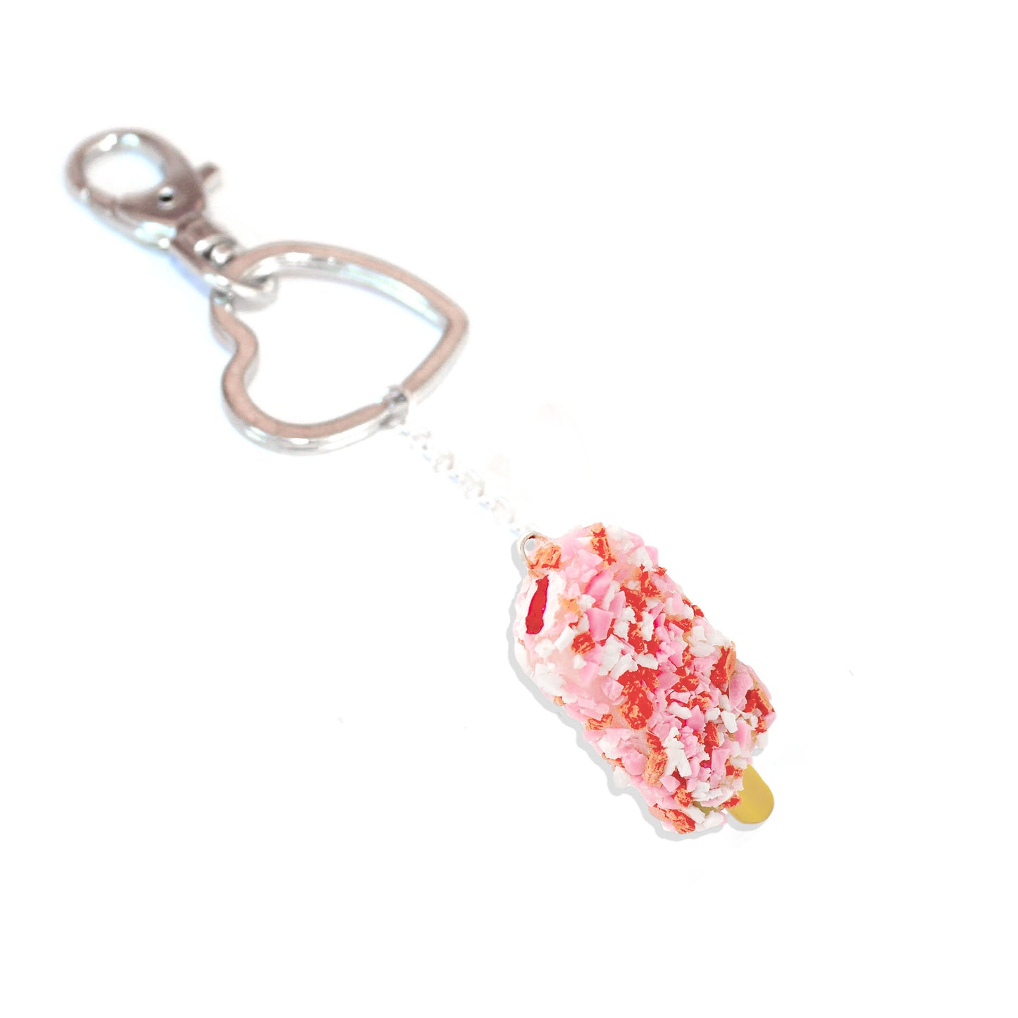 Strawberry Shortcake Popscicle Heart Key Chain or Bag Charm