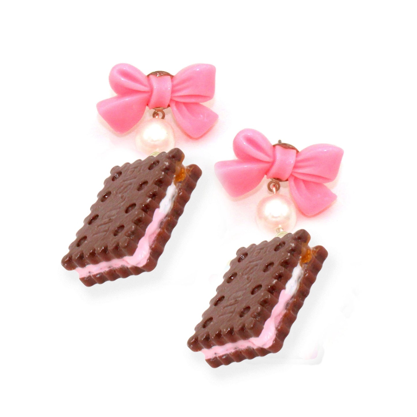 Neapolitan Ice Cream Sandwich Earrings - Hypoallergenic Steel - Fatally Feminine Designs