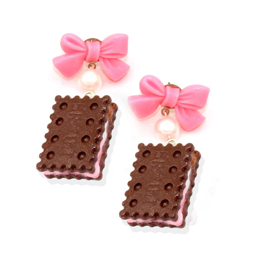 Neapolitan Ice Cream Sandwich Earrings - Hypoallergenic Steel - Fatally Feminine Designs