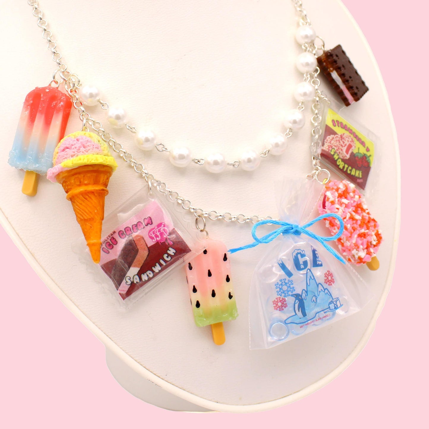 Ice Cream Truck Statement Necklace - Gold or Silver - Fatally Feminine Designs