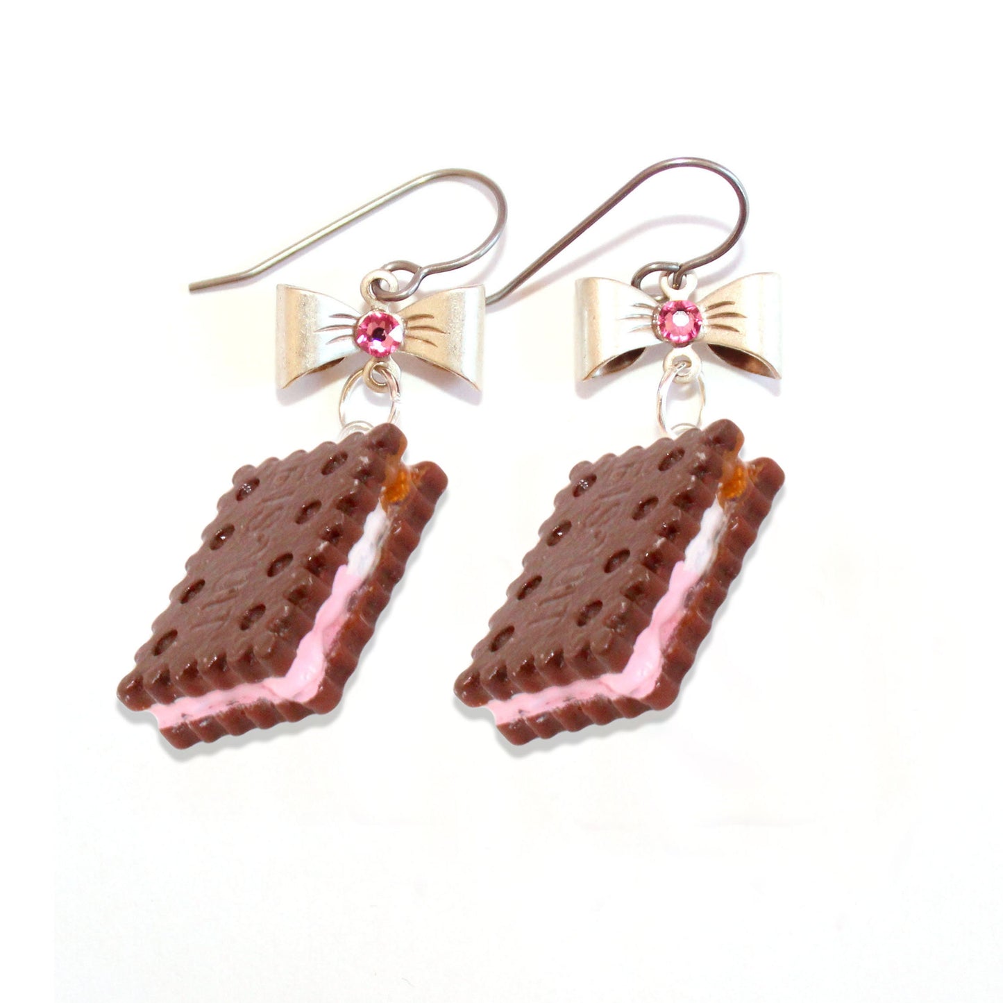 Ice Cream Sandwich Earrings - Hypoallergenic Option - Fatally Feminine Designs