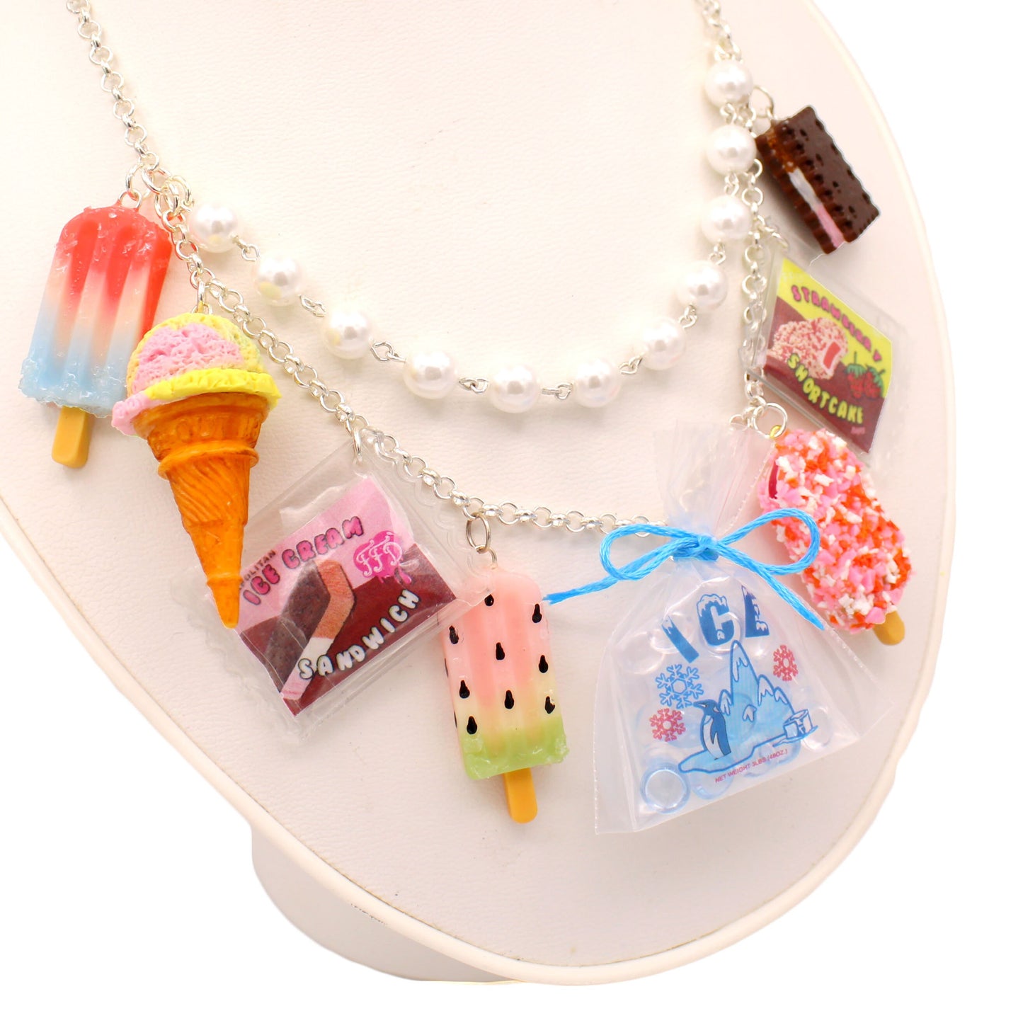 Ice Cream Truck Statement Necklace - Gold or Silver - Fatally Feminine Designs