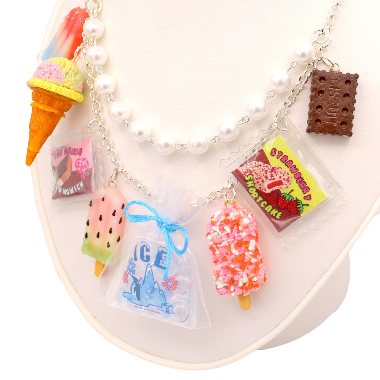 Ice Cream Truck Statement Necklace - Gold or Silver - Fatally Feminine Designs