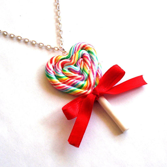 Giant Rainbow Lollipop Necklace - Fatally Feminine Designs