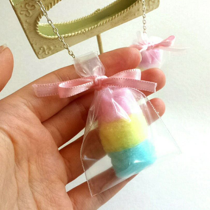 Pastel Rainbow Cotton Candy Bag Statement Earrings Hypoallergenic Stainless Steel by Fatally Feminine