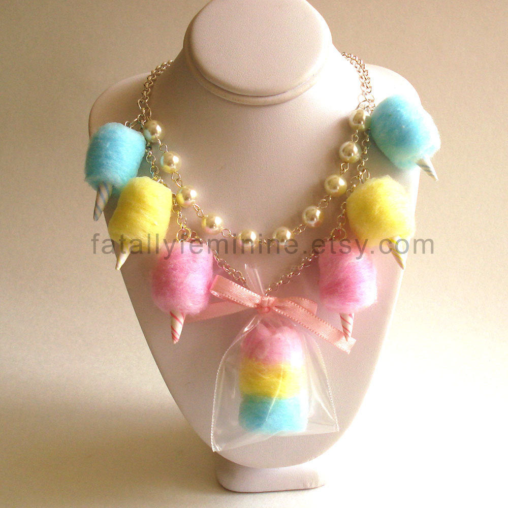 Pastel Cotton Candy Carnival Statement Necklace