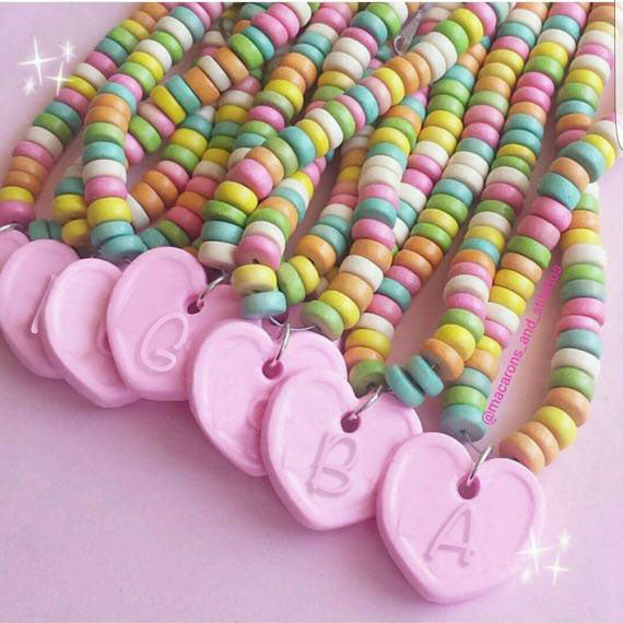 Custom Initial Faux Candy Necklace & Bracelet SET  - Fatally Feminine Designs