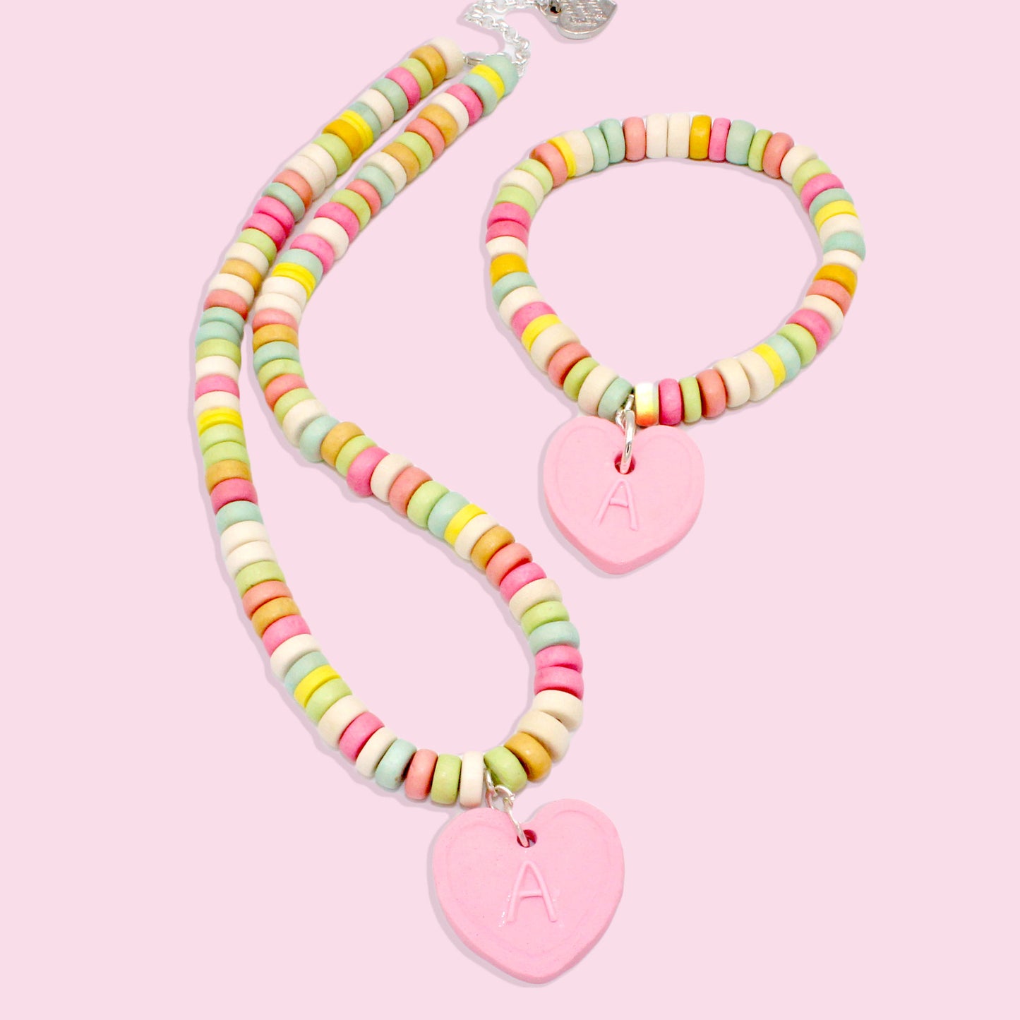 Custom Initial Faux Candy Necklace & Bracelet SET  - Fatally Feminine Designs