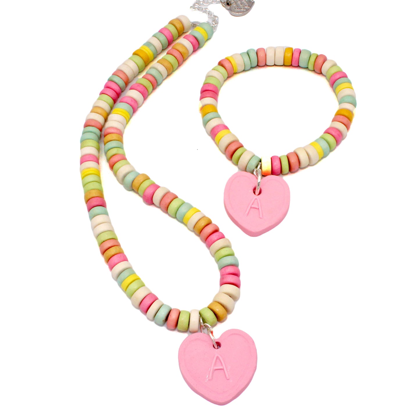 Custom Initial Faux Candy Necklace & Bracelet SET  - Fatally Feminine Designs