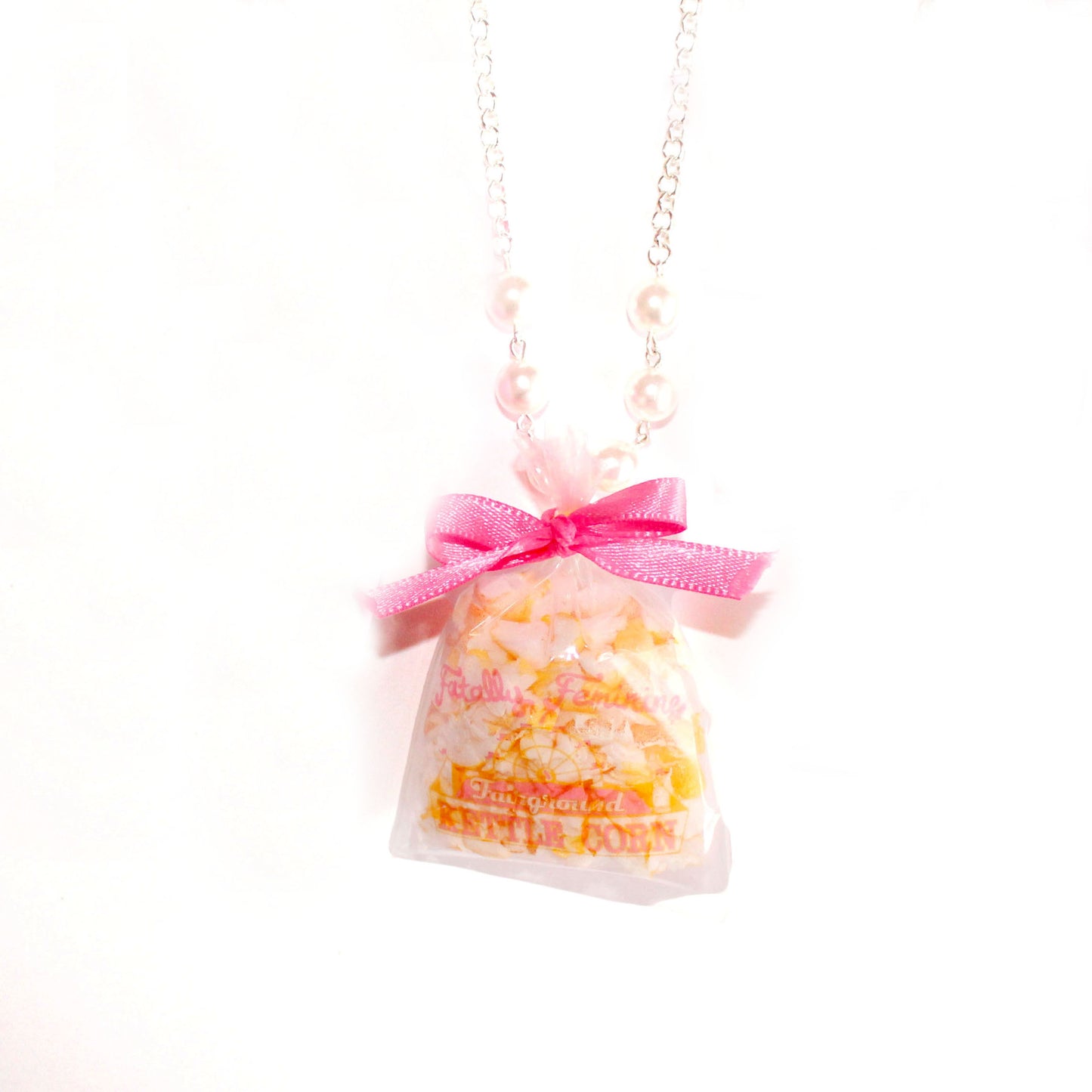 Popcorn Kettle Corn Bag Necklace - Gold or Silver - Fatally Feminine Designs